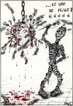 1995 - Dessin noir et blanc, La marche de l'histoire {JPEG}