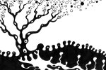 Carte postale : : Arbre Printanier : : encre {JPEG}